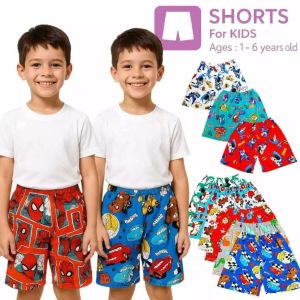 4pcs for 100peso Cotton Short ASSORTED PRINT DESIGN FOR KIDS BOY 0-7yrs old.
