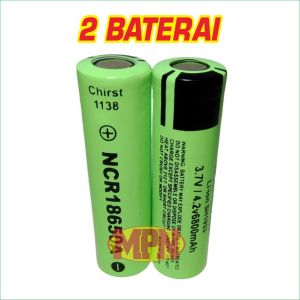 BATERAI MURAH & AWET BATRE 18650 SENTER ELECTRONIK  LTHIUM 18650 3.7V  6800mAh Warna Hijau Muda