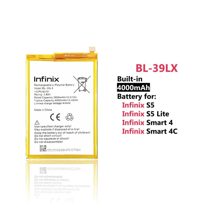 Infinix S5 S5 Lite Smart Smart 4C BL-39LX Battery Lithium