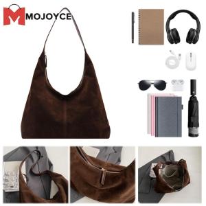 MOJOYCE Womens Suede Hobo Bag with Spacious Interior and Comfortable Shoulder Strap Perfect for Commuting and Travel in Warm Camel Color