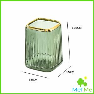 MetMe กล่องเก็บแปรงแต่งหน้า แบบใส เก็บอุปรณ์กรการเขียนได้ Makeup brush holder