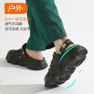 Free Shipping MenS Outdoor Sandals Summer Slip-On Clogs 2026 New Style EVA Thick-Soled Hollowed-Out Height-Increasing Sandals