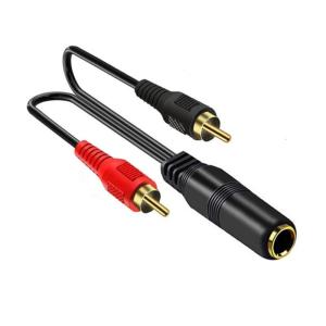 Gold Plate 6.35mm to 2RCA Stereo Audios Cable for Enhances Sound Quality For HiFi Systems Speakers Recording