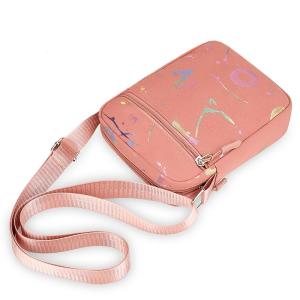 HUIIUH กระเป๋าสะพายไหล่ผ้า Oxford แบบพกพากระเป๋าโทรศัพท์ตัวอักษรสำหรับออกไปกระเป๋าสะพายข้างเดินทางลำลองน้ำหนักเบา