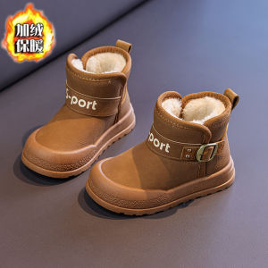 Boys fleece-lined thickened snow boots 2025 Winter New Non-Slip Soft Sole Cotton Boots Warm Girls Short Boots for Small Medium and Large Children