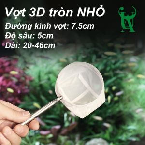 Vợt cá tép cảnh lưới 3D cán INOX gấp gọn (VUÔNG | TRÒN)