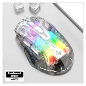 Transparent Wireless Gaming Mouse RGB light Rechargeable Bluetooth Compatible 5.0/2.4G/USB-C 3 Modes Mouse For PC Laptop IOS K-Snake
