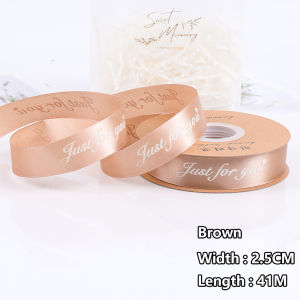 2.5cm (45 Yard/Roll) Satin Ribbon DIY Romantic Gift Packaging Just For You Letter Ribbon