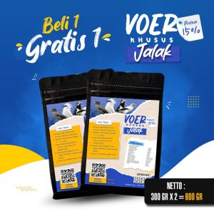 BELI 1 GRATIS 1 MAKANAN BURUNG JALAK | VOER BURUNG JALAK | VOER HARIAN | VOER NUTRISI KOMPLIT | VOER JALAK 15% 300GR