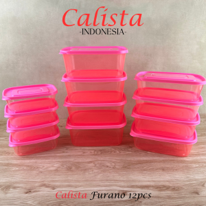 TOPLES PLASTIK BENING SET CALISTA FURANO PREMIUM ISI 12PCS FOOD CONTAINER PREP KULKAS SET TEMPAT PENYIMPANAN MAKANAN TOPLES KUE KERING LEBARAN SET