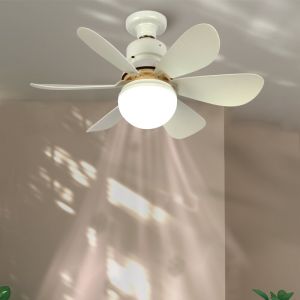 Hot selling Macaron Nordic fan light childrens room restaurant light personalized and creative bedroom modern and simple electric fan pendant light COD