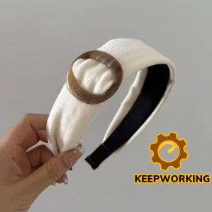 KW SHOP 1PC Korean Style Circular Headband Elegant Temperament Wide-brimmed Fabric
