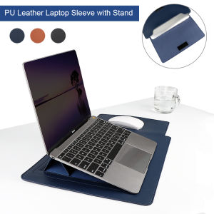 กระเป๋ามีปกแล็ปท็อปหนังPUกระเป๋ามีผ้าซับใน13.3 14.1 15.4นิ้วสำหรับMacbook Huawei Pro Xiaomi Universal
