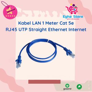 Kabel LAN Wifi 1 Meter Cat 5e RJ45 UTP Ethernet Straight Internet Outdoor Cable 1m Cat5e RJ 45 Modem