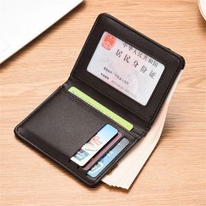 BETTERFORM Slim Business Credit Card PU Leather ID Card Holder Short Leather Purses Bifold Money Clip Men Wallet