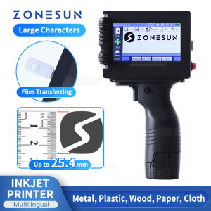 ZONESUN Digital Inkjet Printing Machine ZS-HIP254 Multilingual Character QR Barcode Printer Batch Expiry Date Number Logo