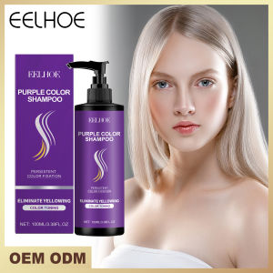 EELHOE  Purple hair dye shampoo nourishes and protects color smooths and moisturizes creating silky shiny hair.