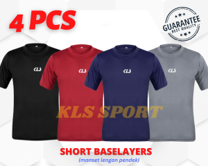 PAKET 4 PCS MANSET LENGAN PENDEK BASELAYER PRIA WANITA KAOS KETAT GYM FITNESS RUNNING JOGGING LARI SENAM ZUMBA RENANG BAHAN ELASTIS