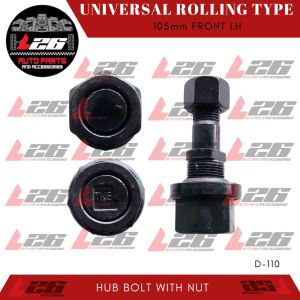 105mm Universal FRONT HUB BOLT WITH NUT Rolling Type STUD BOLT WHEEL HUB RH/LH D-110