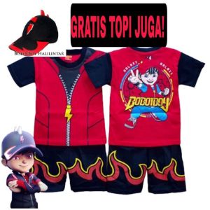 KOSTUM BAJU ANAK BOBOIBOY AIR GRATIS TOPI / BAJU ANAK BOBOIBOY GRATIS TOPI TERBARU TERLARIS BISA COD