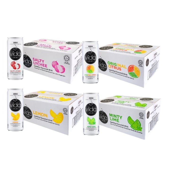 Vida Sparkling Zero Drinks (24 x 325ml) 4 Variants Lazada