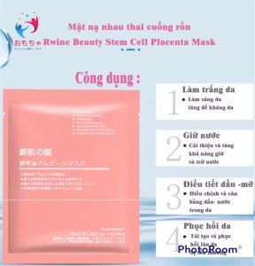 [50 miếng] mặt nạ nhau thai cừumặt nạ dưỡng trắng damặt nạ dưỡng trắng da căng bóng Nhật Bản Rwine Beauty- Mask.
