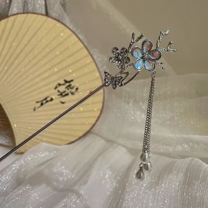 Hairpin Metal Vintage Flower Butterfly Tassel Hairpin Chopsticks Metal Hair Insert Hair Stick Pin Hair Accessories Elegant Headband Jewelry Bridesmaid Gift