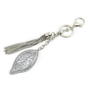 Elegant Sturdy Alloy Leaf Pendant Keychain Charm Fashionable Alloy Accessories Portable for Bags and Clothing Use