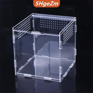 [COD] SHgeZm Acrylic trong suốt bò sát chăn nuôi hộp Terrarium môi trường sống côn trùng nhện thằn lằn Bọ Cạp ăn lồng arboreal bao vây trường hợp