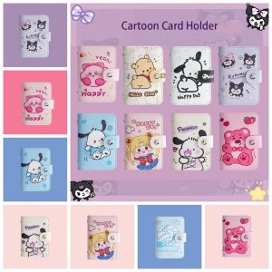 XUNXUAN Pu Leather Cartoon Card Holder Kuromi Business Card Holder Bank Card Storage Bag Simple Card Clip Card Bag Girls