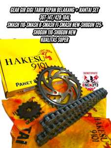 Orimoto - GEAR GIR GIGI TARIK DEPAN BELAKANG RANTAI SET 36T-14T/428-104L SMASH NEW SHOGUN KUALITAS SUPER