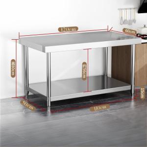 Ready Stock】Multifunctional Kitchen Workbench Heavy Duty Stainless Steel Table Waterproof Anti-Rust Food Prep Table for Home Restaurant