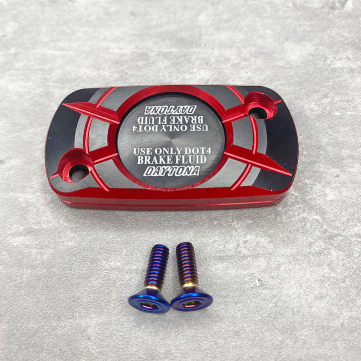 ฝาปั้มดิสเบรค(สีแดง)Daytona+น็อตฝาปั้ม(สีไทเท) | Lazada.co.th
