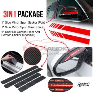 Car Door Handle Protector NISSAN NAVARA NP300 2014-2022 Matte Black Carbon Red Logo Bowl Cover Trim