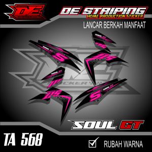 Striping Stiker Motor Mio Soul GT Keren Terbaru-Stiker Semifull Mio Soul GT Variasi Lis Motor Simpel TA568