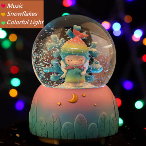 YY. Wishing Fairy Crystal ball music box with snowflakes Home Lighting Decoration lampCartoon lightingLED lamp Creative Lamp Home Decoration Lamp  Table Lamp Best gift for Birthday