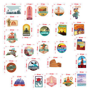 YAFEN 50pcs Travel City Landscape Cartoon Graffiti Sticker Suitcase Waterproof Sticker
