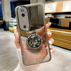 For VIVO V40 5G V40 Pro 5G Casing Transparent Soft Phone Case Camera Protection Clear Ultra Thin Back Cover With Ring Stand Holder For VIVOV40 VIVOV40Pro VIVO V40Pro V 40 Pro