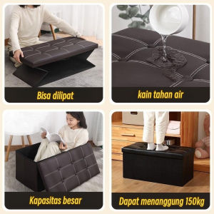 KURSI STORAGE BOX BISA DILIPAT SIZE L 110L / BANGKU PENYIMPANAN SERBAGUNA / KONTAINER MAINAN BAJU / SOFA KOTAK ORGANIZER
