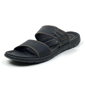 WIBI S21-03 Sandal Slide Kulit Slop Pria Dewasa Ban 2 Hitam Size 39 - 43