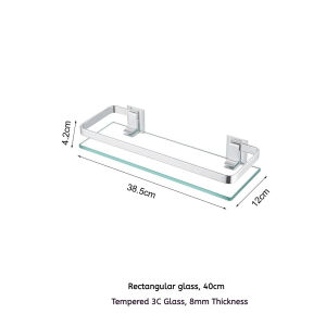 【Sale】Tempered Glass Bathroom Shelf Wall-Mounted Storage Rack for Toiletries Cosmetics Organizer