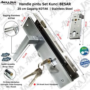 Handle set kunci BESAR panjang 25 cm / Gagang set kunci pintu rumah kamar kantor
