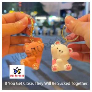 WESHOP8888 Cartoon Pendant Bear Keychain | Charming Pendant Bear Couple Keychain | Cute Bear Keychains Pair And Cute Keychain
