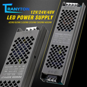 Tranyton High Quality Ultra Thin LED Power Supply 12V/24V/48V 45W/60W/100W/200W/300W/400W Aluminum Honeycomb Cooling LED Driver Pure Copper Transformer for LED Strip Light Box Surveillance Camera
