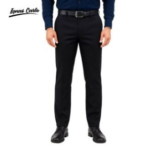 Celana Panjang Pria Formal Hitam Bahan Valda Streach Model Slimfit Casual Pants Fashionable