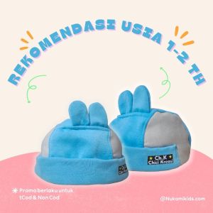 Peci Gemoy Topi Bayi Tren Bolak Balik Depan Belakang Bayi Usia 0-6 Bulan Tebal Lembut Hangat