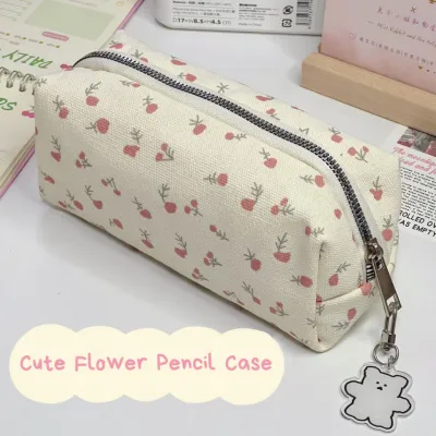 Mismi Aera Pencil Case Wanita Stylish Flower Pattern Kotak Pensil Sekolah Perempuan Trendy - PC9A