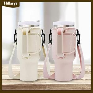 [Hillarys] 40oz Water Bottle Carrier Bag Adjustable Shoulder Strap Mug Cups Sleeve Solid Color Bottle Holder For Outdoor Hiking