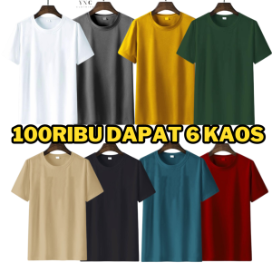 Kaos POLOS dewasa pria wanita 100ribu 8 Pcs