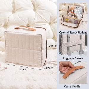 【CozyCasa】 Upright Travel Cosmetic Bag Large Capacity Makeup Organizer Toiletry Case Luggage Sleeve Portable Vanity